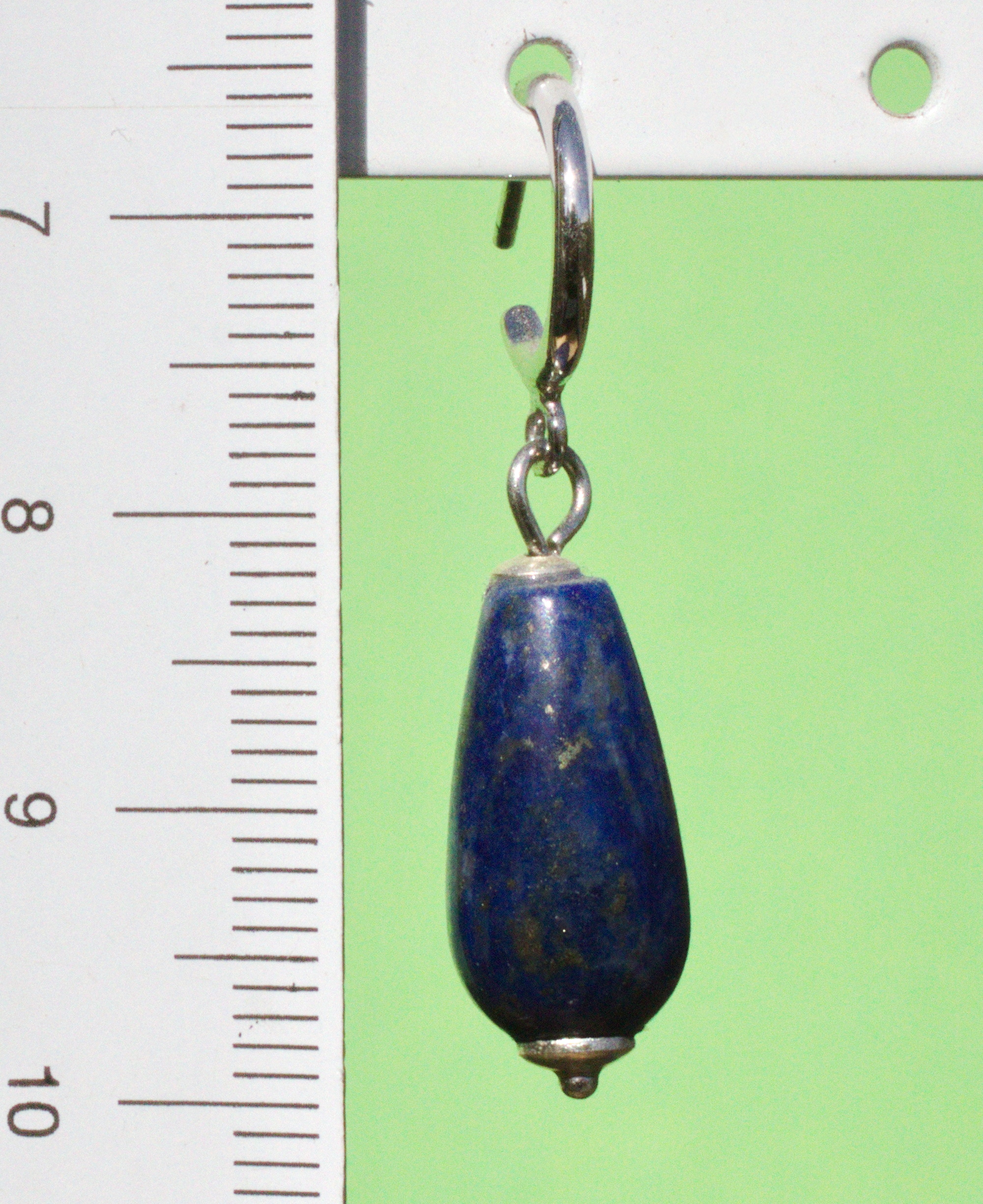 Lapis Lazuli Tropfen,  Creolenstecker aus 925 Silber 