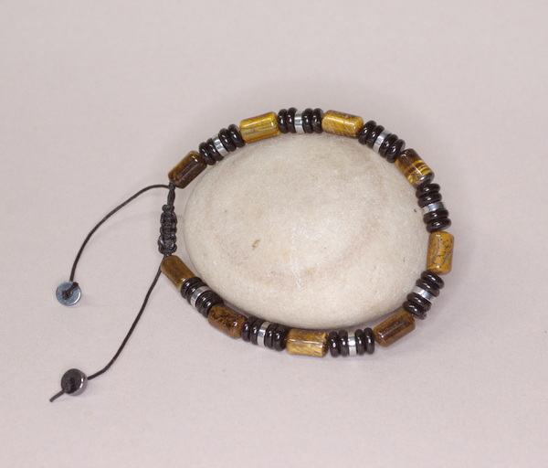 Tigerauge Edelsteinarmband für den Mann, verstellbar