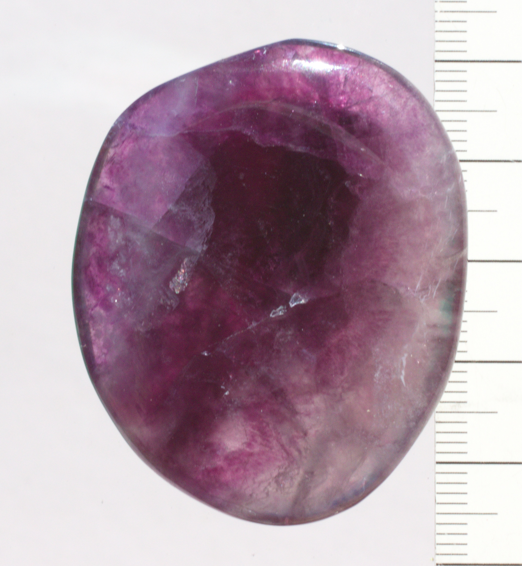 Fluorit violett  Edelstein, Scheibenstein, ungebohrt,  