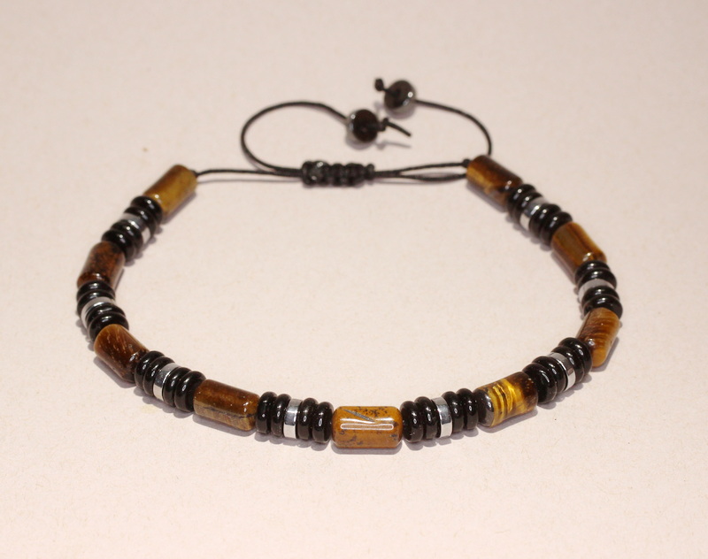 Tigerauge Edelsteinarmband nicht nur für den Mann, Länge verstellbar